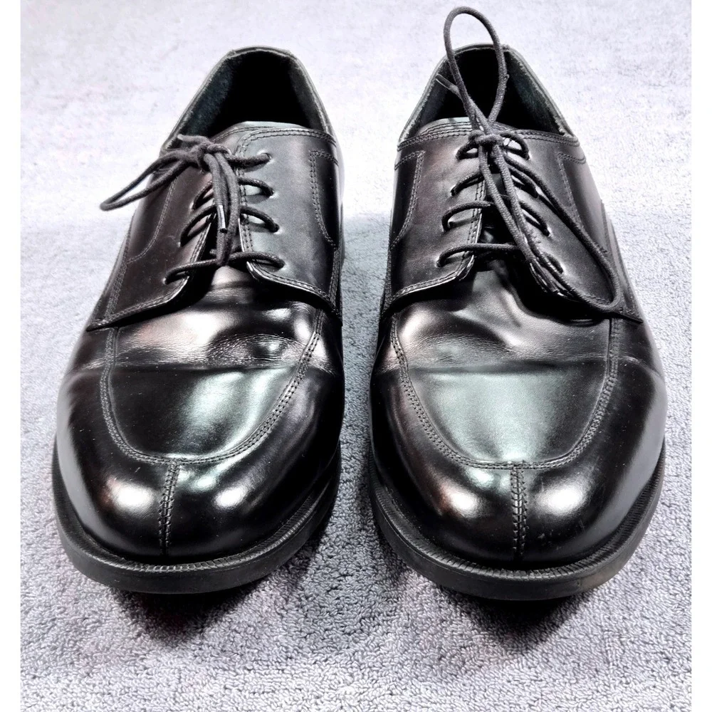 Cole Haan Derby Shoes Men 11 Black Excellent Apron Toe Leather Lace Up C20078